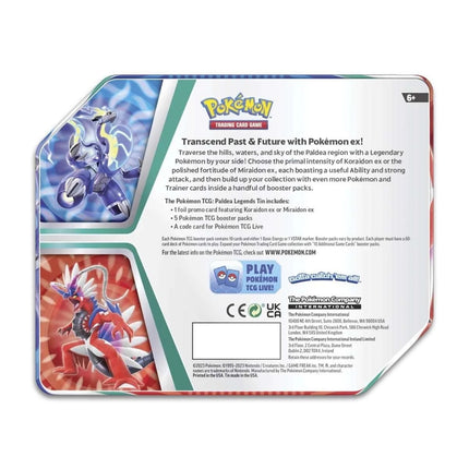 Pokemon 2023 Collectors Paldea Legends Tin - KORAIDON EX