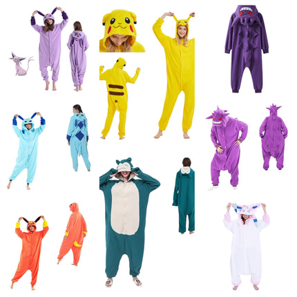 Premium Pokémon Character Onesie Costume – Unisex Fleece Pajama Jumpsuit