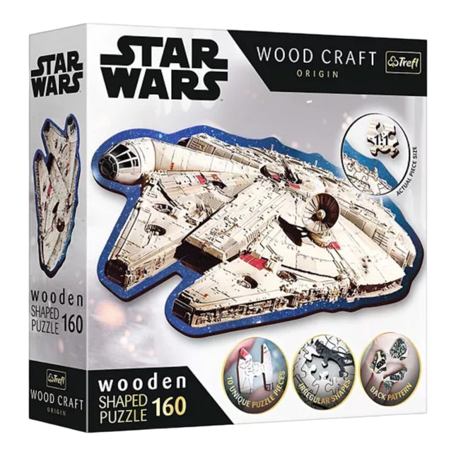 Star Wars Wooden Shaped Puzzle – Millennium Falcon (160 Pieces)