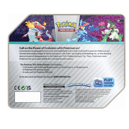 Pokemon TCG: Paldea Partners Meowscarada EX Tin - 5 Packs, Promos