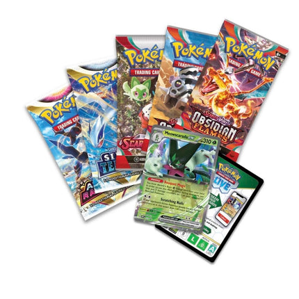 Pokemon TCG: Paldea Partners Meowscarada EX Tin - 5 Packs, Promos