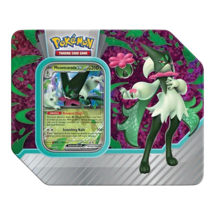 Pokemon TCG: Paldea Partners Meowscarada EX Tin - 5 Packs, Promos