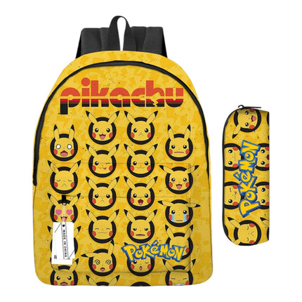 Pokémon Cartoon School Backpack Set – 2PCS (Backpack + Pencil Case)