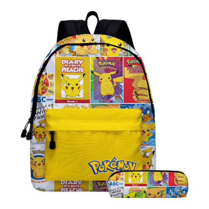 Pokémon Cartoon School Backpack Set – 2PCS (Backpack + Pencil Case)