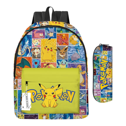 Pokémon Cartoon School Backpack Set – 2PCS (Backpack + Pencil Case)